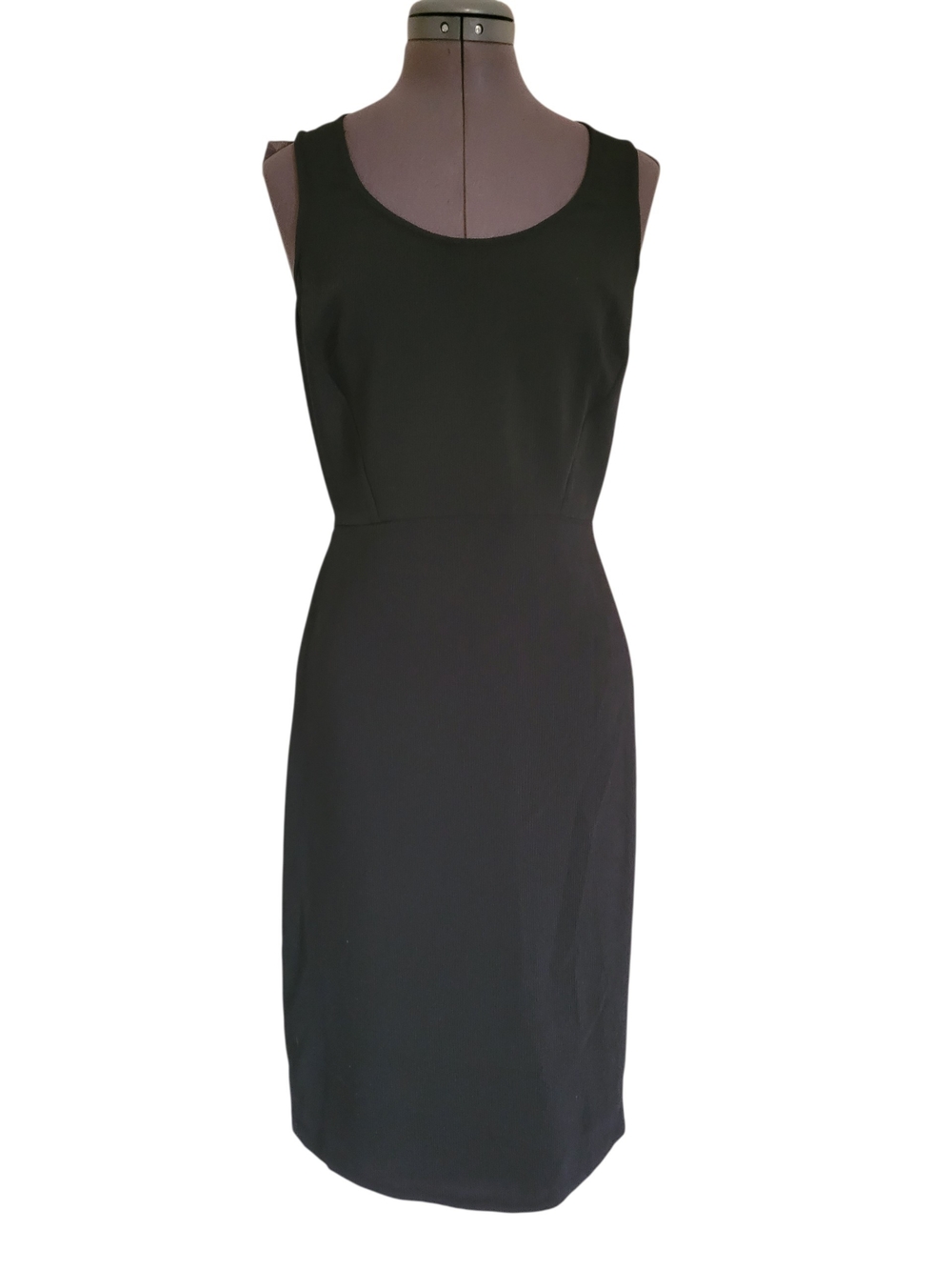 Ann Taylor Black Scoop Neck Sheath Dress Classic Dark Academia